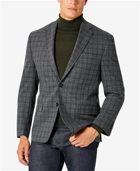 michael michael kors black white check sportcoat 42s